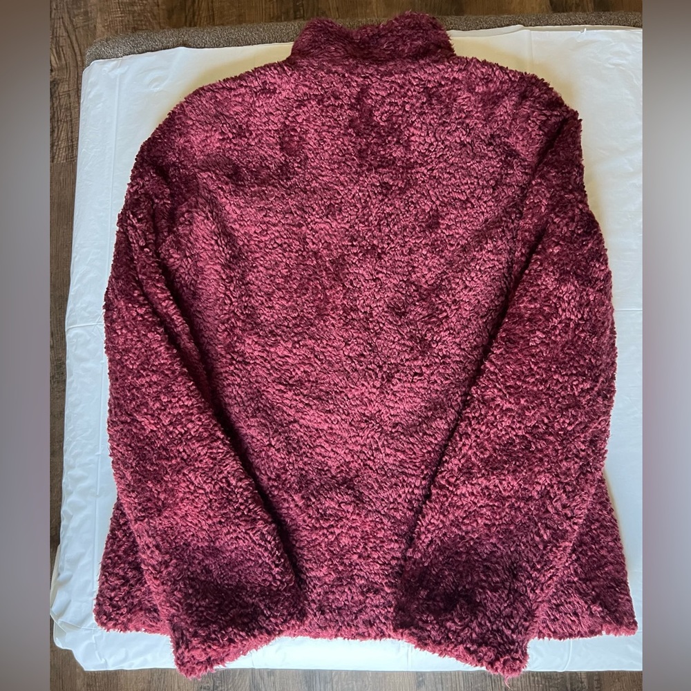 Pendleton Fuzzy Full Zip Jacket, Size M, Color: Maroon - Picture 4 of 5